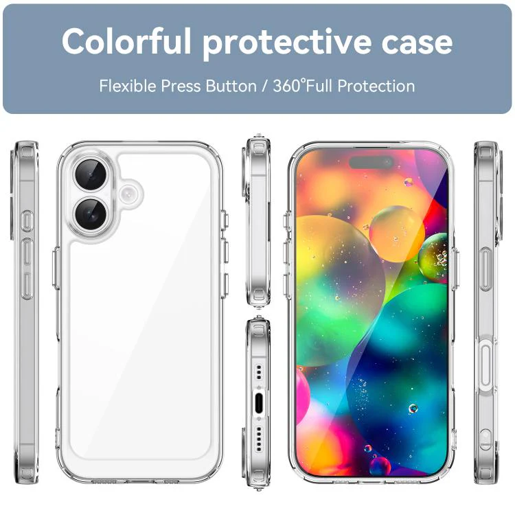 For iPhone 18 Colorful Series Acrylic + TPU Phone Case(Transparent) - Image 2