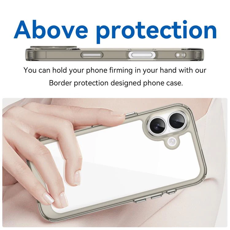 For iPhone 18 Colorful Series Acrylic + TPU Phone Case(Transparent Grey) - Image 4