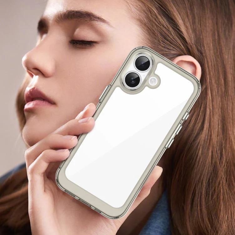 For iPhone 18 Colorful Series Acrylic + TPU Phone Case(Transparent Grey) - Image 7