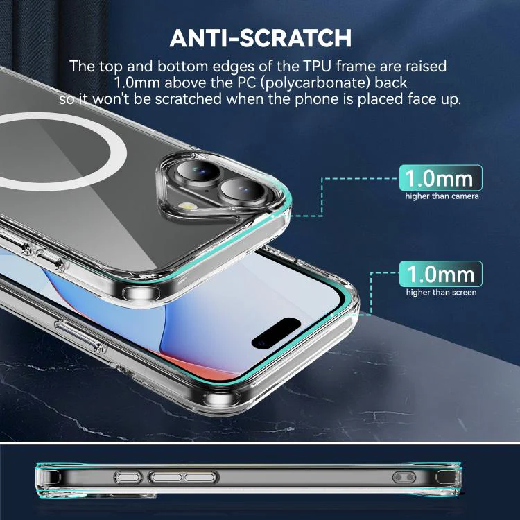 For iPhone 18 MagSafe Clear Acrylic PC +TPU Phone Case(Transparent) - Image 9
