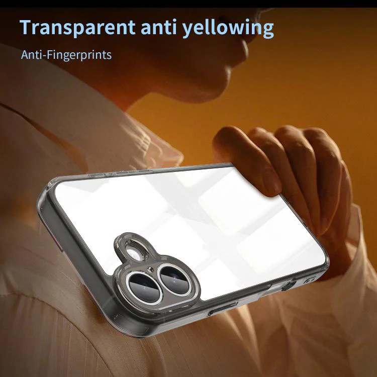 For iPhone 18 PC Hybrid TPU Airbag Shockproof Phone Case(Transparent Black) - Image 5