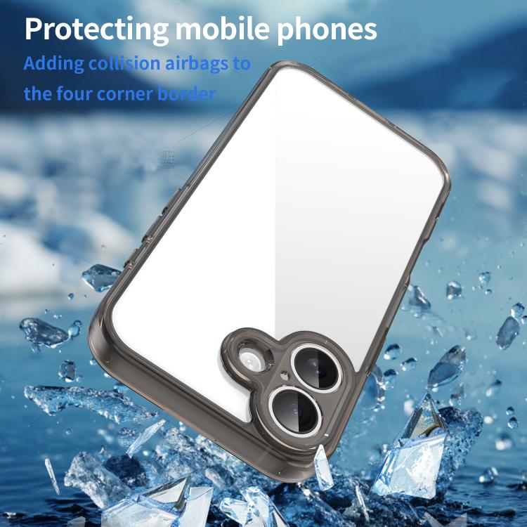 For iPhone 18 PC Hybrid TPU Airbag Shockproof Phone Case(Transparent Black) - Image 7