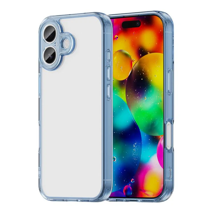 For iPhone 18 PC Hybrid TPU Airbag Shockproof Phone Case(Transparent Blue)
