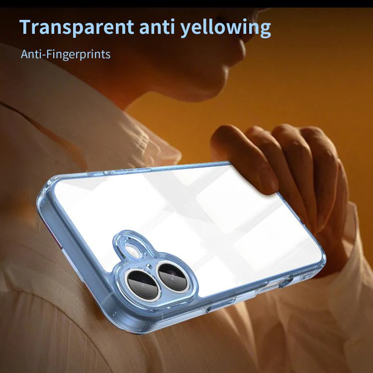 For iPhone 18 PC Hybrid TPU Airbag Shockproof Phone Case(Transparent Blue) - Image 5