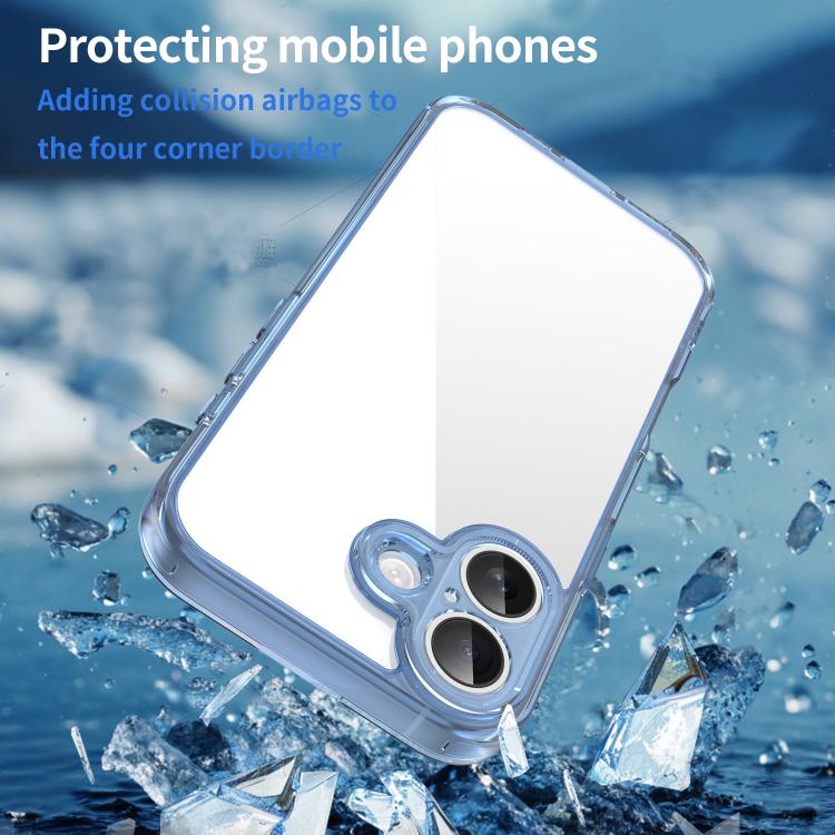 For iPhone 18 PC Hybrid TPU Airbag Shockproof Phone Case(Transparent Blue) - Image 7