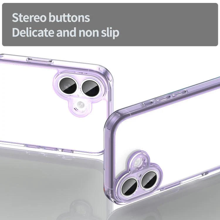 For iPhone 18 PC Hybrid TPU Airbag Shockproof Phone Case(Transparent Purple) - Image 4