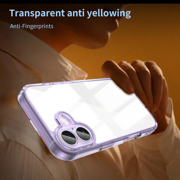 For iPhone 18 PC Hybrid TPU Airbag Shockproof Phone Case(Transparent Purple) - Image 5