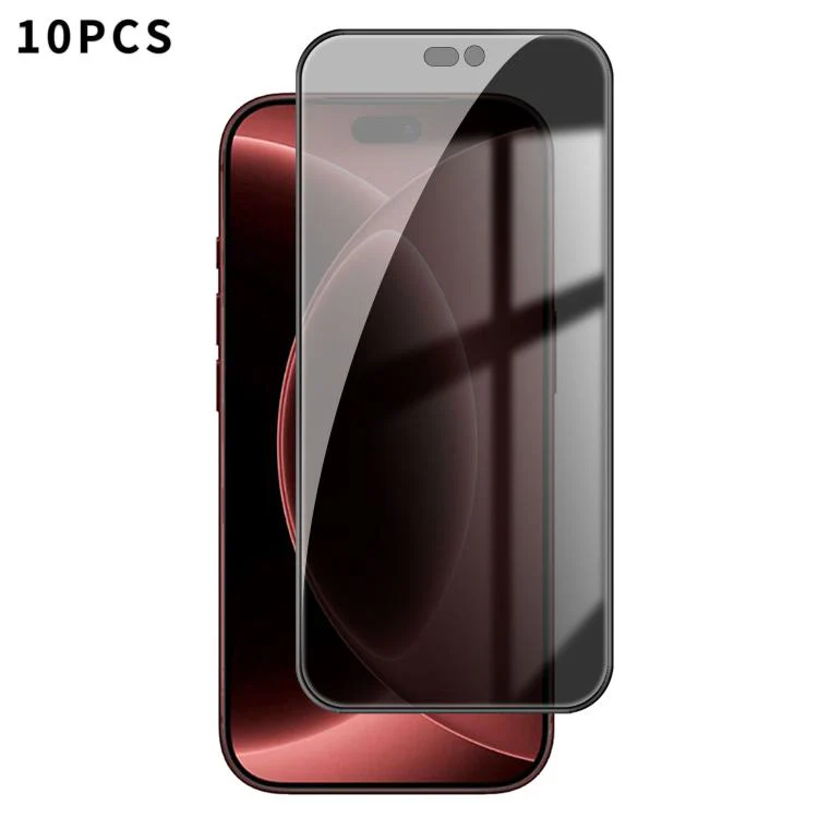 For iPhone 18 Pro 10pcs Kalebol High-Aluminum Screen-Printed Full-Coverage Black-Border Privacy Tempered Glass Film