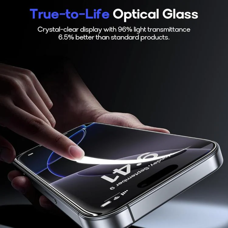 For iPhone 18 Pro 25pcs High-Aluminum Full-Coverage Anti-Fingerprint Screen-Printed HD Tempered Glass Film - Image 5