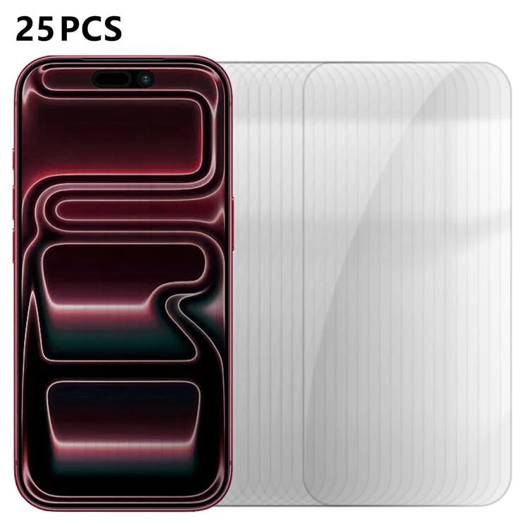 For iPhone 18 Pro 25pcs High-Aluminum Semi-Screen Anti-Fingerprint HD Tempered Glass Film