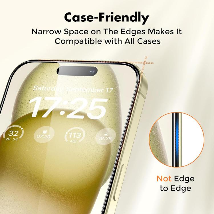 For iPhone 18 Pro 25pcs High-Aluminum Semi-Screen Anti-Fingerprint HD Tempered Glass Film - Image 3