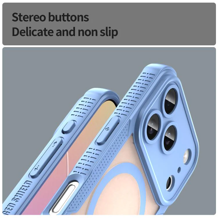 For iPhone 18 Pro Armor Glaze MagSafe Magnetic Phone Case(Blue) - Image 6