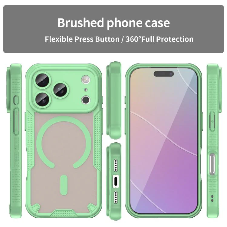 For iPhone 18 Pro Armor Glaze MagSafe Magnetic Phone Case(Green) - Image 2