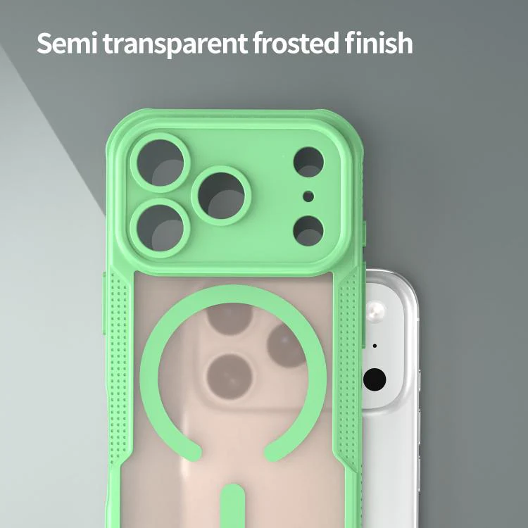For iPhone 18 Pro Armor Glaze MagSafe Magnetic Phone Case(Green) - Image 5