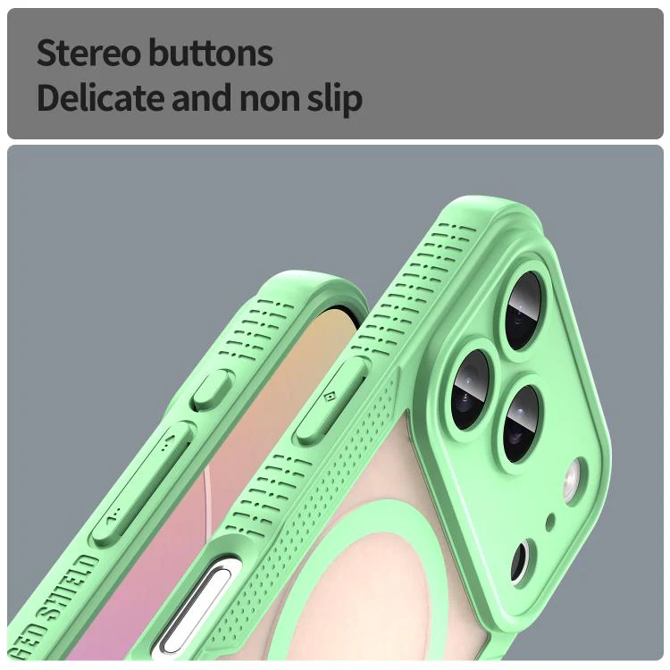 For iPhone 18 Pro Armor Glaze MagSafe Magnetic Phone Case(Green) - Image 6