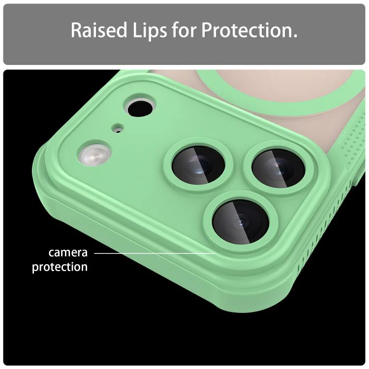 For iPhone 18 Pro Armor Glaze MagSafe Magnetic Phone Case(Green) - Image 7