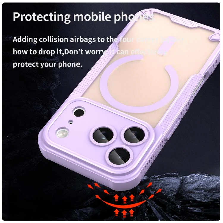 For iPhone 18 Pro Armor Glaze MagSafe Magnetic Phone Case(Purple) - Image 4