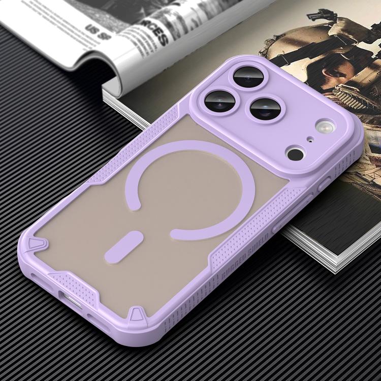 For iPhone 18 Pro Armor Glaze MagSafe Magnetic Phone Case(Purple) - Image 9