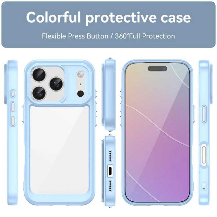 For iPhone 18 Pro Colorful Series Acrylic + TPU Phone Case(Blue) - Image 2