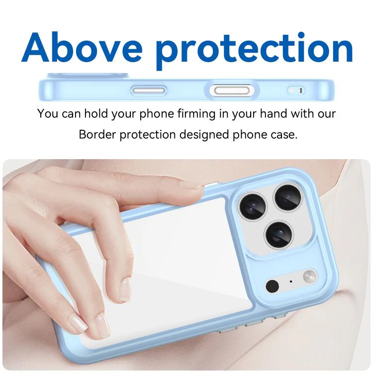 For iPhone 18 Pro Colorful Series Acrylic + TPU Phone Case(Blue) - Image 4