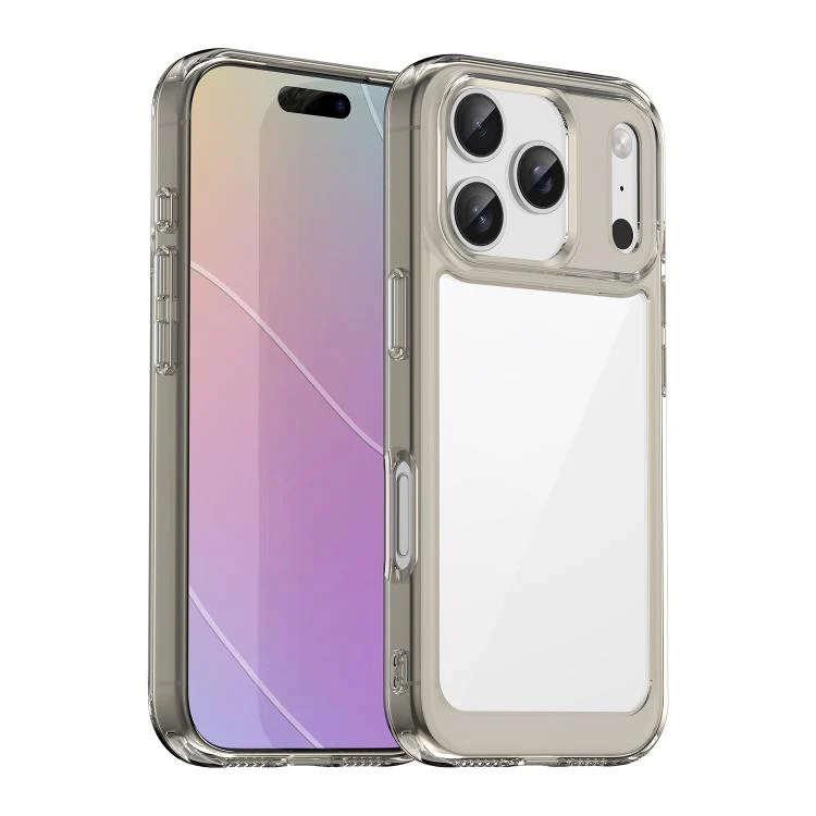 For iPhone 18 Pro Colorful Series Acrylic + TPU Phone Case(Transparent Grey)