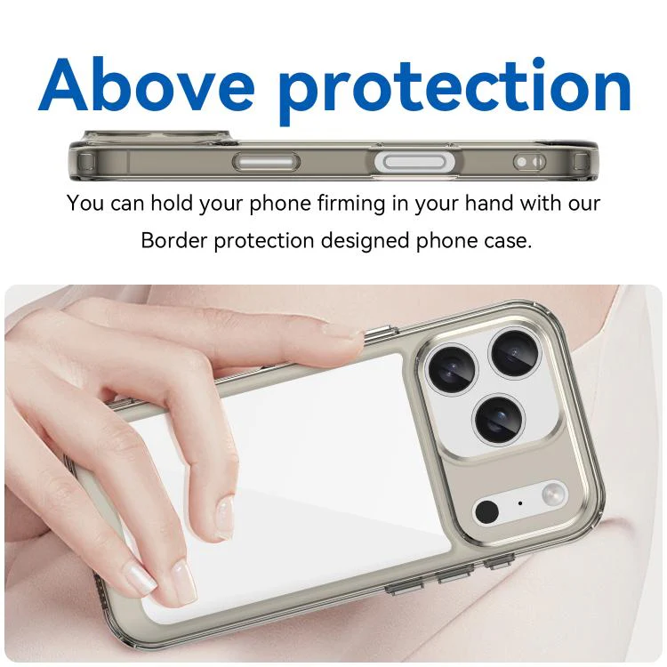 For iPhone 18 Pro Colorful Series Acrylic + TPU Phone Case(Transparent Grey) - Image 4
