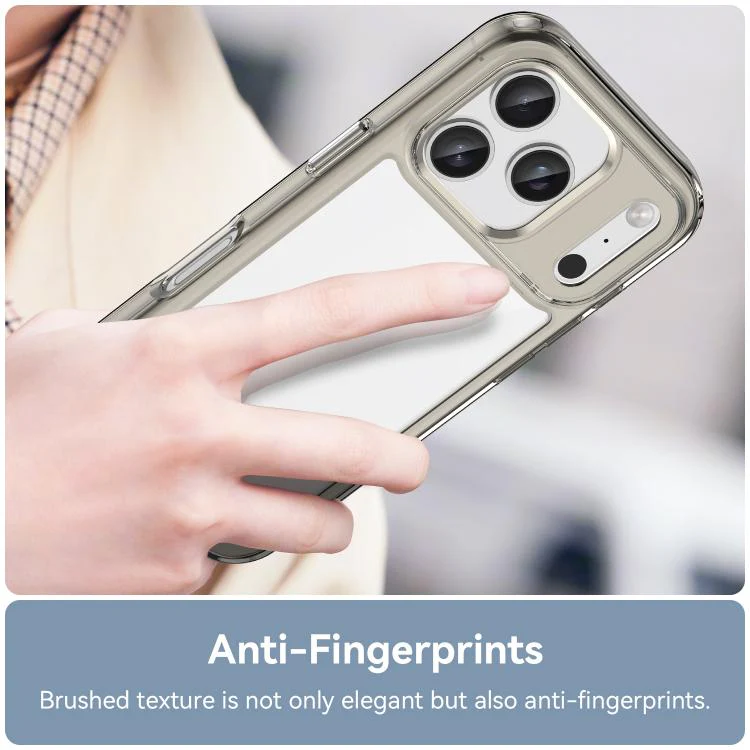 For iPhone 18 Pro Colorful Series Acrylic + TPU Phone Case(Transparent Grey) - Image 5