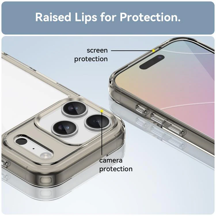 For iPhone 18 Pro Colorful Series Acrylic + TPU Phone Case(Transparent Grey) - Image 6