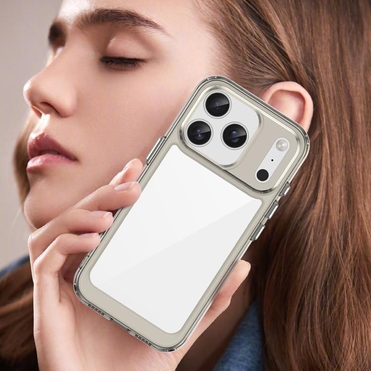 For iPhone 18 Pro Colorful Series Acrylic + TPU Phone Case(Transparent Grey) - Image 7