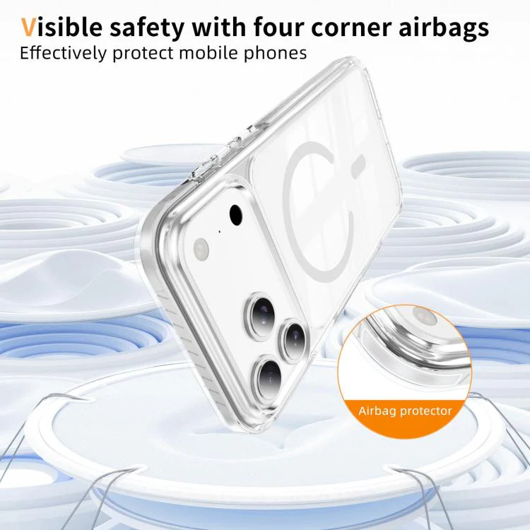 For iPhone 18 Pro Crystal Shield Clear Magnetic Acrylic Hybrid TPU Phone Case(White) - Image 6