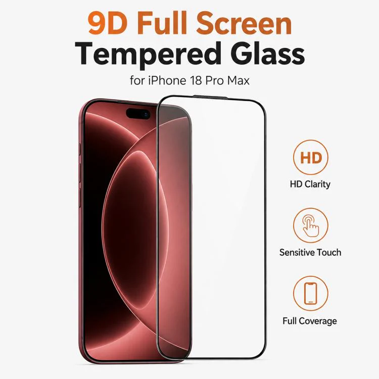 For iPhone 18 Pro High Aluminum 380 Glue Silk Screen Printed Tempered Glass Film - Image 3