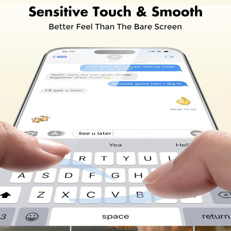 For iPhone 18 Pro Kalebol 10pcs High-Aluminum Semi-Screen Anti-Fingerprint HD Tempered Glass Film - Image 4
