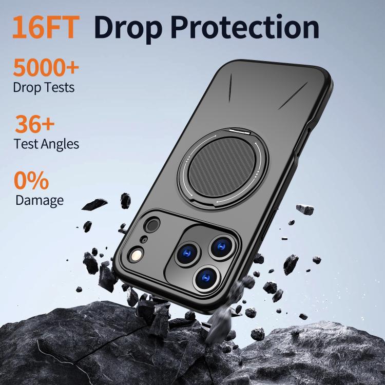 For iPhone 18 Pro Kalebol Magnetic MagSafe Rotation Holder PC Phone Case(Black) - Image 4