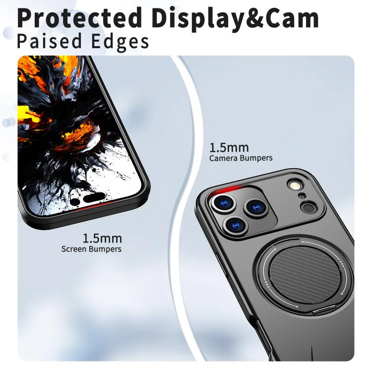 For iPhone 18 Pro Kalebol Magnetic MagSafe Rotation Holder PC Phone Case(Black) - Image 5