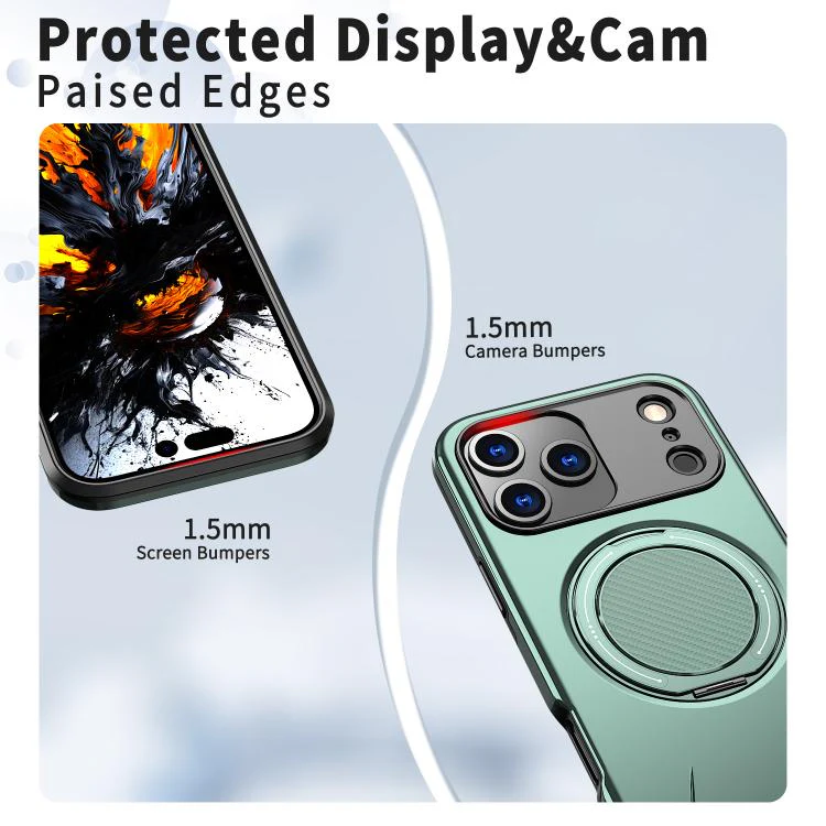 For iPhone 18 Pro Kalebol Magnetic MagSafe Rotation Holder PC Phone Case(Grey Green) - Image 5