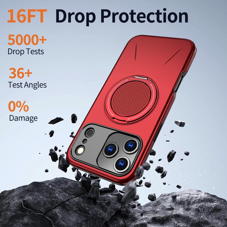 For iPhone 18 Pro Kalebol Magnetic MagSafe Rotation Holder PC Phone Case(Red) - Image 4