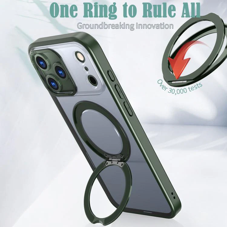 For iPhone 18 Pro kalebol MagSafe Metal Ring Holder Phone Case(Green) - Image 2