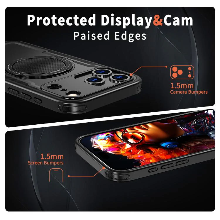 For iPhone 18 Pro kalebol Metal 360 Degree Rotation Holder MagSafe Phone Case(Black) - Image 4
