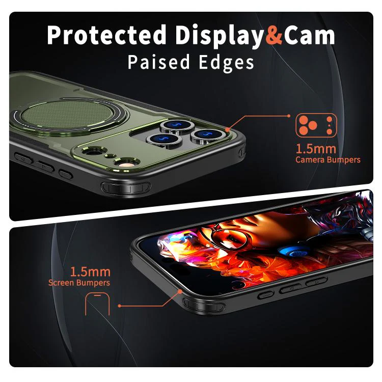 For iPhone 18 Pro kalebol Metal 360 Degree Rotation Holder MagSafe Phone Case(Green) - Image 4