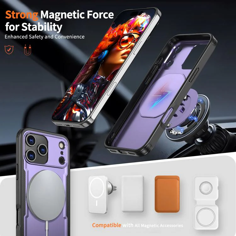 For iPhone 18 Pro kalebol Metal 360 Degree Rotation Holder MagSafe Phone Case(Purple) - Image 2