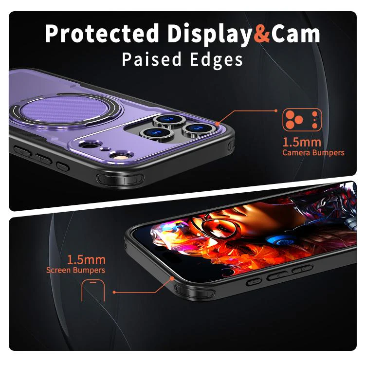 For iPhone 18 Pro kalebol Metal 360 Degree Rotation Holder MagSafe Phone Case(Purple) - Image 4