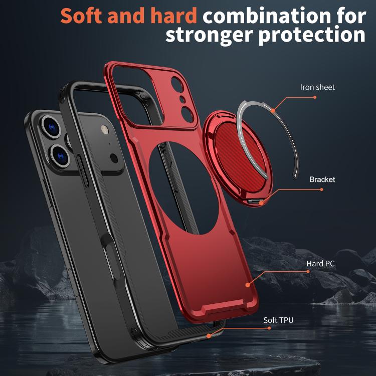 For iPhone 18 Pro kalebol Metal 360 Degree Rotation Holder MagSafe Phone Case(Red) - Image 6