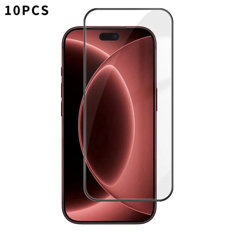 For iPhone 18 Pro Max 10pcs Kalebol High-Aluminum Screen-Printed Full-Coverage Anti-Fingerprint Black-Bordered HD Tempered Glass Film