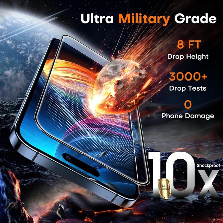 For iPhone 18 Pro Max 10pcs Kalebol High-Aluminum Screen-Printed Full-Coverage Anti-Fingerprint Black-Bordered HD Tempered Glass Film - Image 5