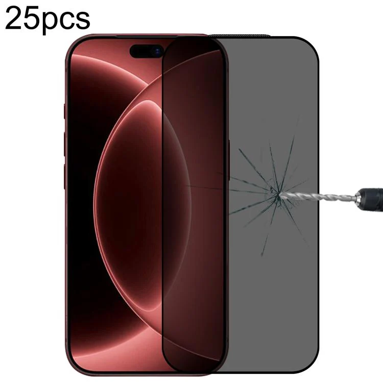 For iPhone 18 Pro Max 25pcs Dustproof 28-Degree Matte Privacy Tempered Glass Film