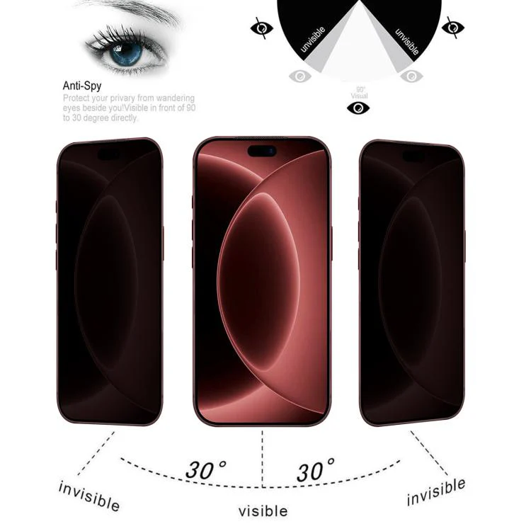 For iPhone 18 Pro Max 25pcs Dustproof 28-Degree Matte Privacy Tempered Glass Film - Image 5