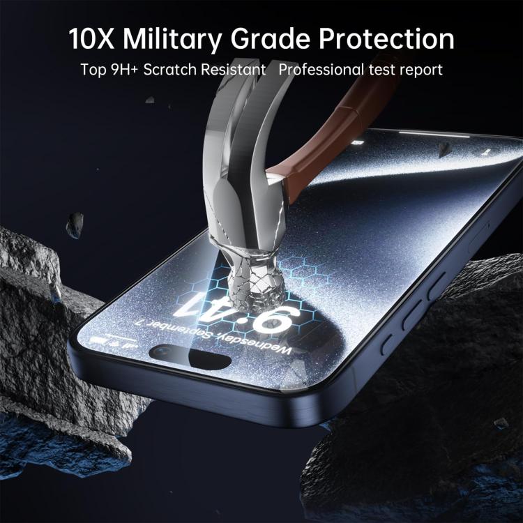 For iPhone 18 Pro Max 25pcs High-Aluminum Full-Coverage Anti-Fingerprint Screen-Printed HD Tempered Glass Film - Image 3