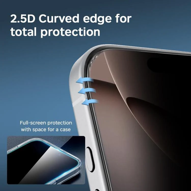For iPhone 18 Pro Max 25pcs High-Aluminum Full-Coverage Anti-Fingerprint Screen-Printed Privacy Tempered Glass Film - Image 5
