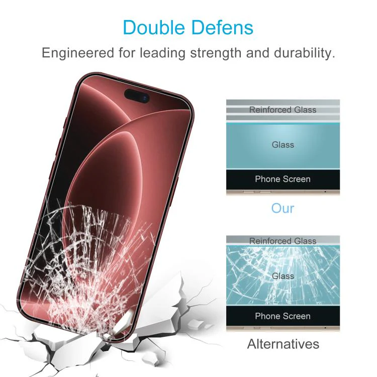 For iPhone 18 Pro Max 50pcs 0.18mm High Aluminum Tempered Glass Film - Image 5