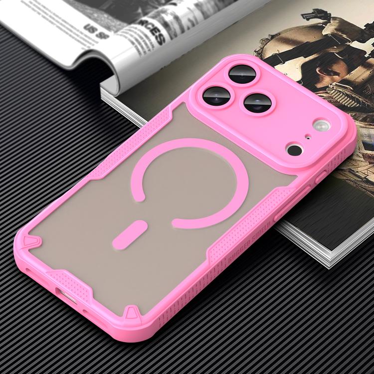 For iPhone 18 Pro Max Armor Glaze MagSafe Magnetic Phone Case(Pink) - Image 9